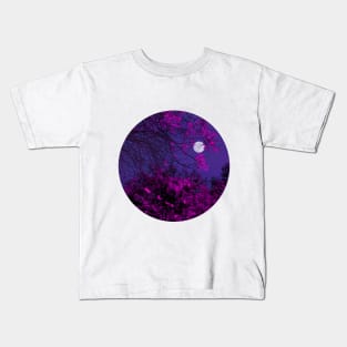 Moon Light and Pink Tree Kids T-Shirt